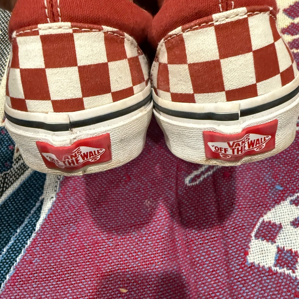 Vans Red and White Checkered Slip-Ons - Picture 5 of 7